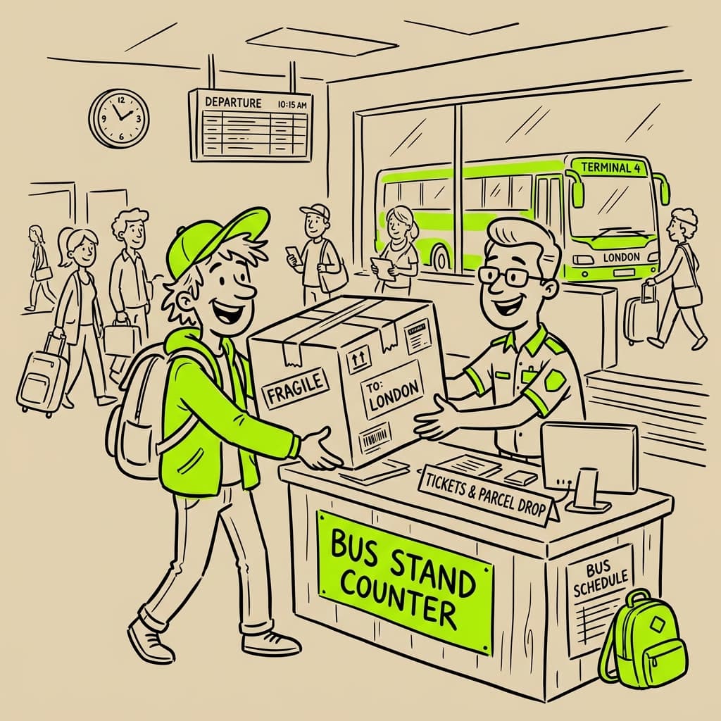 Drop parcel at terminal